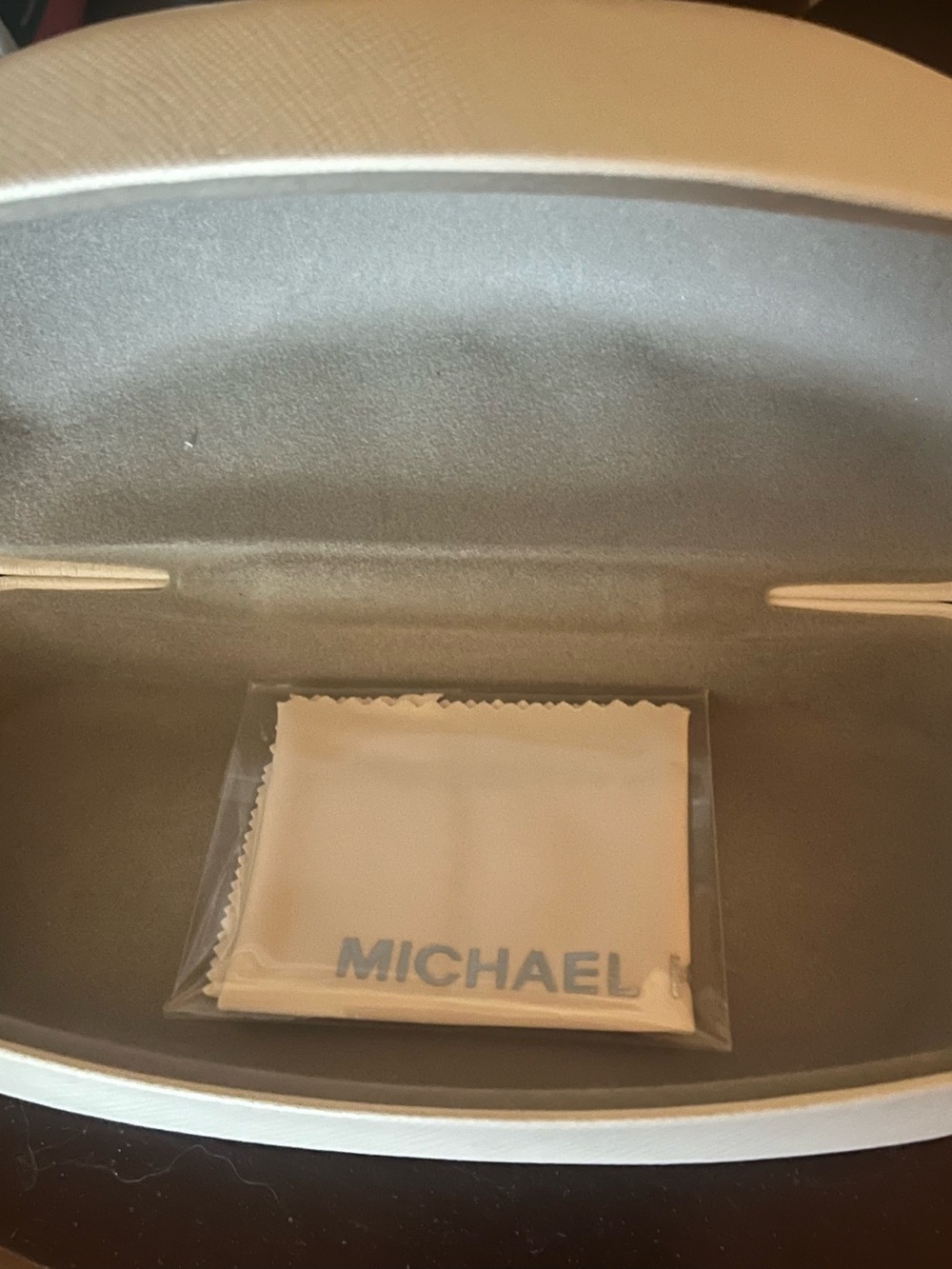 Michael Kors Beige/Cream Eyewear Case with Embossed Logo